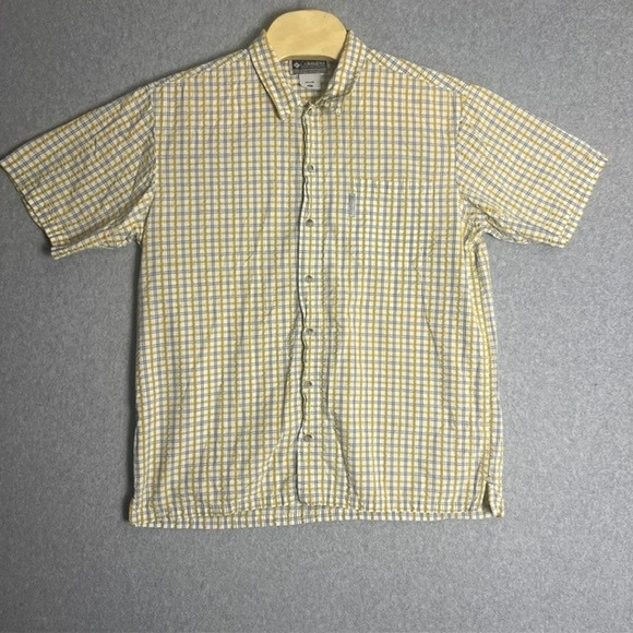 Columbia Other - Columbia Men's Yellow‎ Plaid Button Up Short Sleeve Outdoor Shirt Size XL